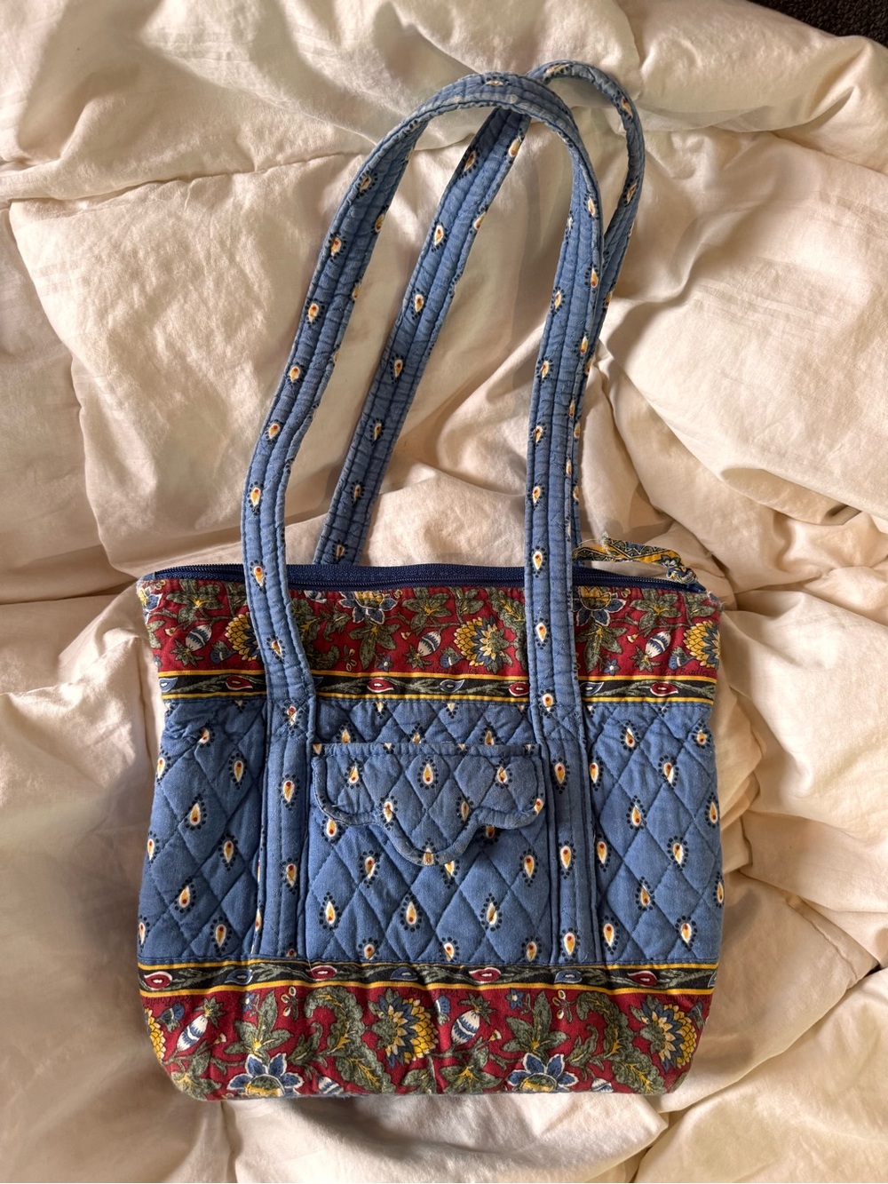 Vintage Vera Bradley French Blue Petite Villager